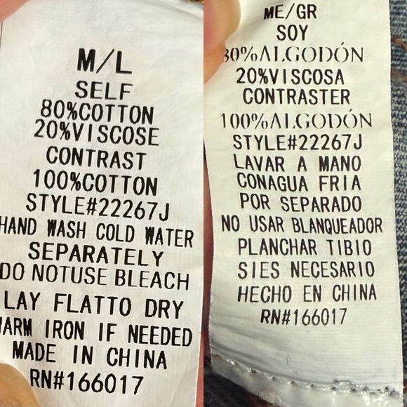 Blue B Rhinestone Fringe Denim Jacket with Hoodie Blue Size M/L - Picture 8 of 12